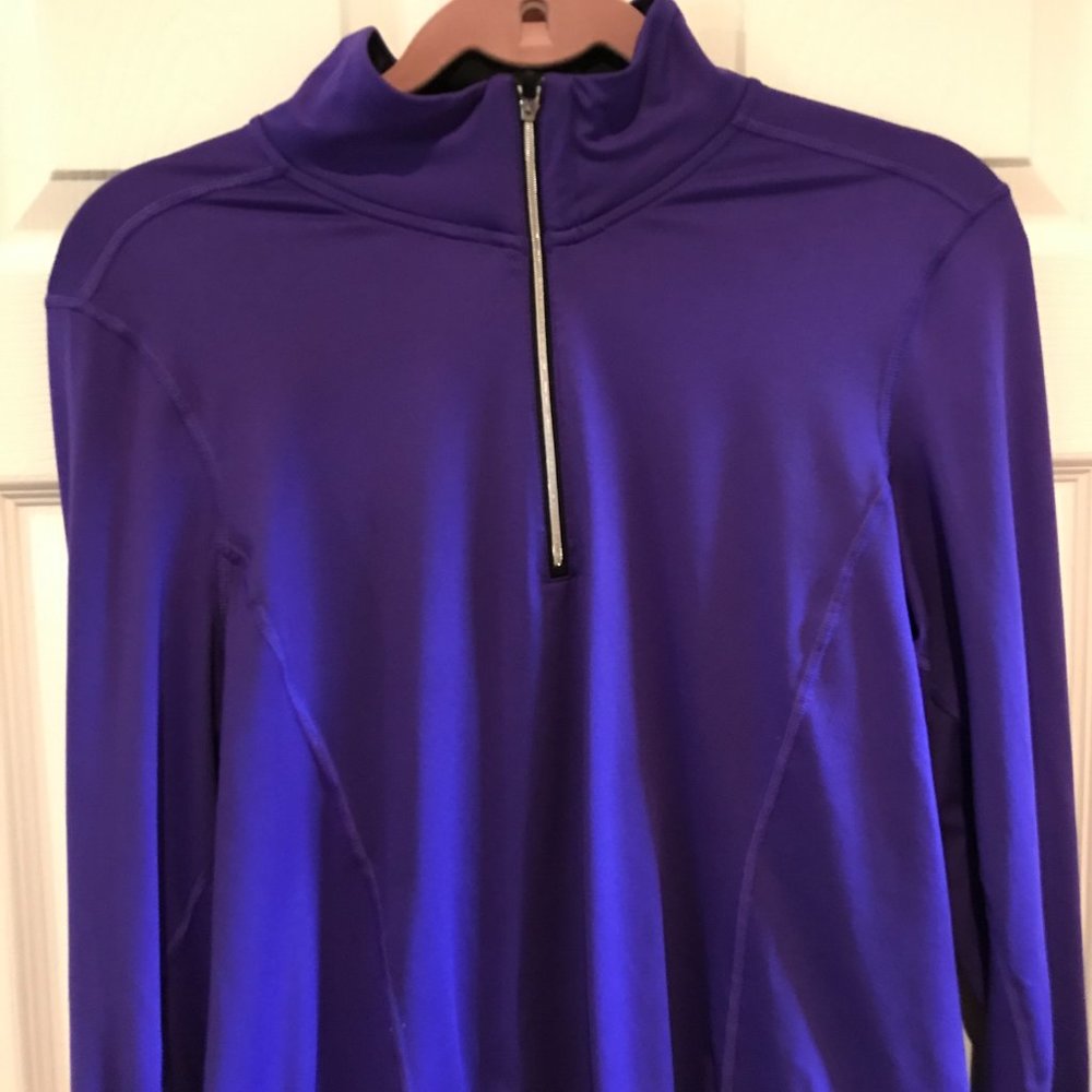 RL Lauren Ralph Lauren Zip Front Running Pullover Top Large